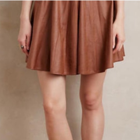 Anthropologie/Matison Stone Suede Skater Skirt, Small - Picture 1 of 13